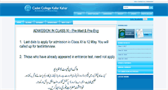Desktop Screenshot of cckk.edu.pk